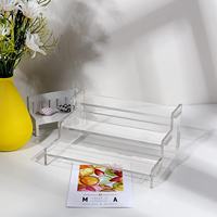 Présentoir à 3 niveaux en acrylique transparent, support de comptoir multi-usages pour cosmétiques, parfums, soins de la peau, cupcakes