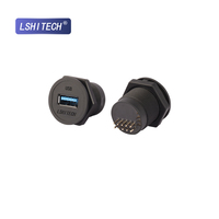 Lshitech lampu TV bawah tanah, USB tahan air kotak blok Terminal kabel kawat kabel jack konektor Port