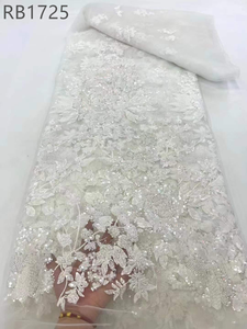 Phi hồng đính cườm Ren Vải thêu ren với <span class=keywords><strong>sequin</strong></span> pháp lưới Wedding Ren Vải cho phụ nữ - Product Image 4