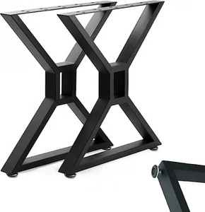 Cadres de meubles industriels modernes en acier X en fonte Pieds de table en métal pour le café Supports de banc de bureau pour chambre à coucher - Product Image 1