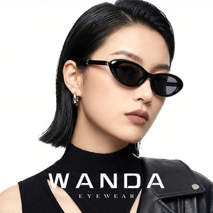 Wanda Kitten Eye Sunglasses Black TR <b>Frame</b> Polarized UV400 Women's Eyewear - Product Image 2