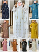 Robes Africaines pour Femme en Coton Boubou, Nouvelle Robe Kaftan Dashiki Africain avec Turban