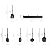 Nouveaux ustensiles de cuisine en silicone avec manche en acier inoxydable magnétique, ensemble de 6 pièces, spatule résistante à la chaleur, outils de cuisine