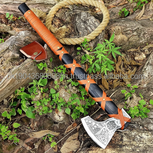 Steel Craft International Industrial Grade Viking <b>Axe</b> Head High Quality Carbon Steel Blade Etched Rose Wood Handle 18-Inch - Product Image 1