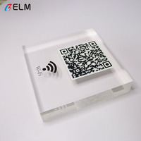 Bloc d'affichage de code QR en acrylique écologique personnalisable de 4 x 4 pouces avec options de taille et de logo