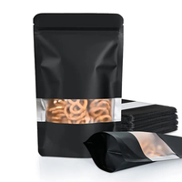 Emballage personnalisé rouge bleu refermable fermeture à glissière de qualité alimentaire noir mat pochette debout en feuille d'aluminium Doypack mylar avec fenêtre