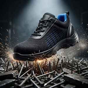 Chaussures de sécurité en cuir pour hommes, semelle PU, doublure respirante, pour usage industriel, disponibles au prix usine. - Product Image 1