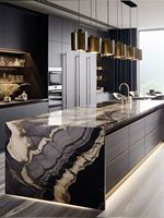 Ensembles d'armoires de cuisine de luxe modernes prêts à monter de style shaker de cuisine en acier inoxydable