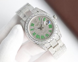 Reloj de lujo de morganita de alta calidad y a la moda, de acero inoxidable con diamantes, luminoso, mecánico y resistente al agua. - Product Image 2
