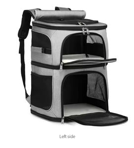 กระเป๋าเป้สะพายหลังสำหรับแมวแบบปรับแต่งได้ Oxford Outdoor Travelling Cat Backpack Carrier สองชั้น ระบายอากาศได้ดี - Product Image 2