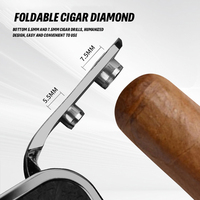 Briquet à gaz butane de haute qualité au design classique, double flamme, torche gonflable à flamme ouverte avec coupe-cigare