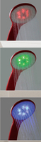 HL-2417R moderne rouge mur monté multi-fonction cascade panneau de douche avec LED pour salle de bains