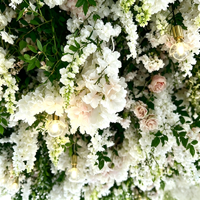 Fleurs artificielles suspendues faites à la main, hortensias et roses, pour la décoration intérieure des cafés, restaurants, hôtels, suspendues au plafond