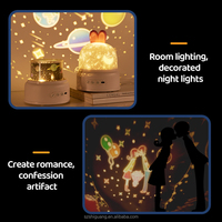 Projecteur de veilleuse LED étoile moderne et mignon, rechargeable par USB, lumière rotative pour enfants, abat-jour blanc pour salon