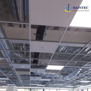 Plafond en grille métallique décorative ignifuge et antirouille en acier galvanisé certifié ISO9001 Saintec au design moderne, suspension en T - Product Image 6