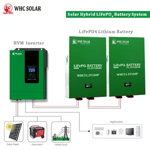 Onduleur solaire WHC-MPPT, hors réseau, onduleur solaire hybride à onde sinusoïdale pure, 24V DC à 220V AC, 3.5KW, 5.5KW