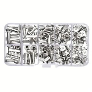 Rivets aveugles en alliage d'aluminium de 2,4 mm et 6,4 mm assortis pour la jonction de plaques métalliques, tuyaux et applications automobiles - Product Image 1