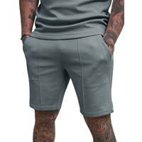 Pantalones Cortos Deportivos Casuales para Hombre, de Cintura Media, Color Sólido, 100% Poliéster