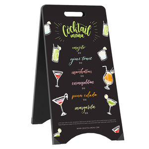 Menú de Cócteles con Marco de Madera para Bar, Cafetería, Exhibición en Exteriores, Letrero de Bebidas Impreso Personalizado, Soporte con Asa, Ecológico para Restaurante - Product Image 1