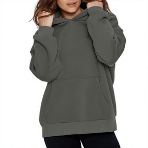 Custom unisex Oversized Heavyweight Full <b>Zip</b> Hoodie 100% Cotton French Terry Charcoal Olive Streetwear Hooded Sweatshirt OEM ODM - Product Image 3