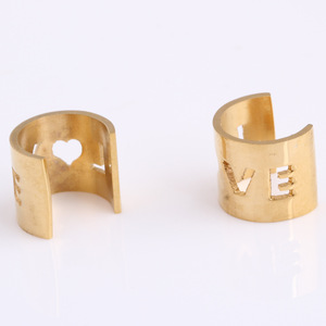 <b>Cuff</b> <b>Earrings</b> Love Letter Stainless Steel Ear Clip Geometric Design Gift For Women Men Hip Hop Style - Product Image 2