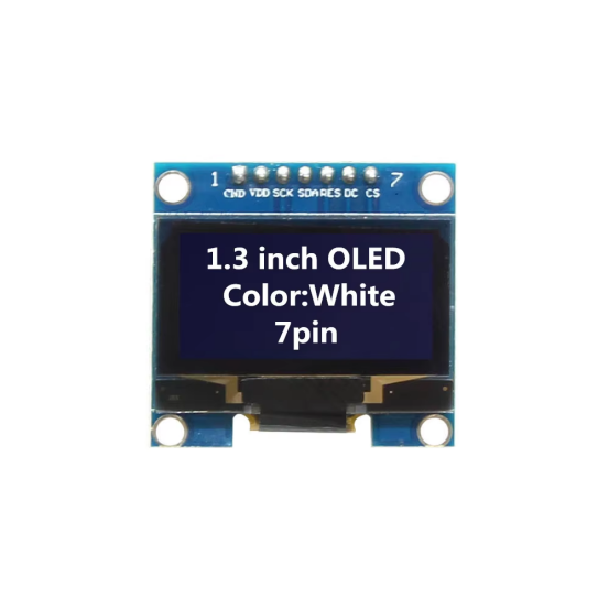 1.3" OLED Display Module, White and Blue Color, with the SH1106 Drive Chip and a 128x64 resolution