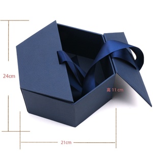 Plain Printed Magnetic Closure Flap Elegant Bespoke Paper Cardboard Gift <b>Boxes</b> With Ribbon for Sale - Product Image 5
