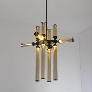 Nueva llegada creativa lámpara Simple sala de estar dormitorio nórdico moderno vidrio tubo de metal luz colgante - Product Image 3