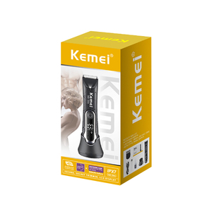 KEMEI Km-1845 Recortadora de <span class=keywords><strong>Vello</strong></span> Corporal Eléctrica Recargable de 600 mAh, Afeitadora Impermeable <span class=keywords><strong>para</strong></span> Partes Íntimas con Luz y Soporte - Product Image 5