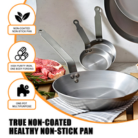 Sartén de acero al carbono de 3,0mm de espesor, compatible con inducción y Gas, sartén de Chef profesional de 20-30cm para Hotel/Restaurante