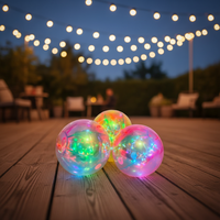 Boule miroir gonflable suspendue Décoration de fête Sphère Boules irisées et lumière LED Boule disco en PVC