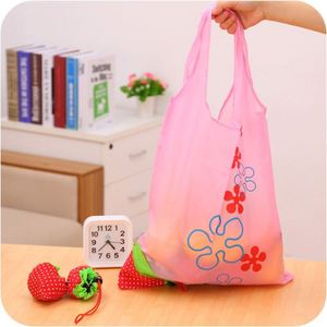 Foldable Strawberry Shopping <b>Bags</b>, Custom Logo Eco <b>Totes</b>, Creative Polyester Handheld Storage <b>Bags</b> - Product Image 3