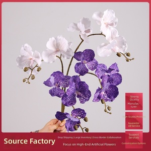 Orchidee <span class=keywords><strong>Vanda</strong></span> Artificiali a Tre Teste dall'Aspetto Naturale - Orchidee Artificiali in Plastica di Alta Qualità Perfette per Matrimoni e Fotografia all'Aperto - Product Image 3