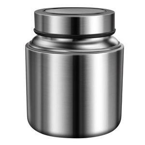 Tarro sellado de acero inoxidable 304, almacenamiento a prueba de humedad de gran capacidad para granos de café y cereales, tapa metálica en forma de cilindro - Product Image 3