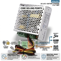 Alimentation à découpage à sortie unique SCP-35-12 13,8 V 2,6 A avec fonction UPS et chargeur de batterie pour système de sécurité et contrôle d'accès