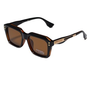 Lunettes de soleil polarisées carrées ZS-98503P pour hommes, monture noire, protection UV400, verres TAC, monture en plastique et métal - Product Image 4