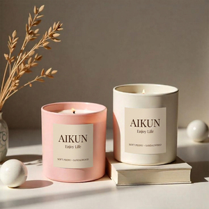 AIKUN Eco Friendly Hand Poured Glass <b>Candle</b> Manufacturer Strict Quality Control Soy Wax <b>Candle</b> for Romantic Home Ambience - Product Image 2