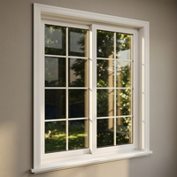 Fenêtre coulissante en PVC de style européen avec grille, double vitrage, pour maison et villa