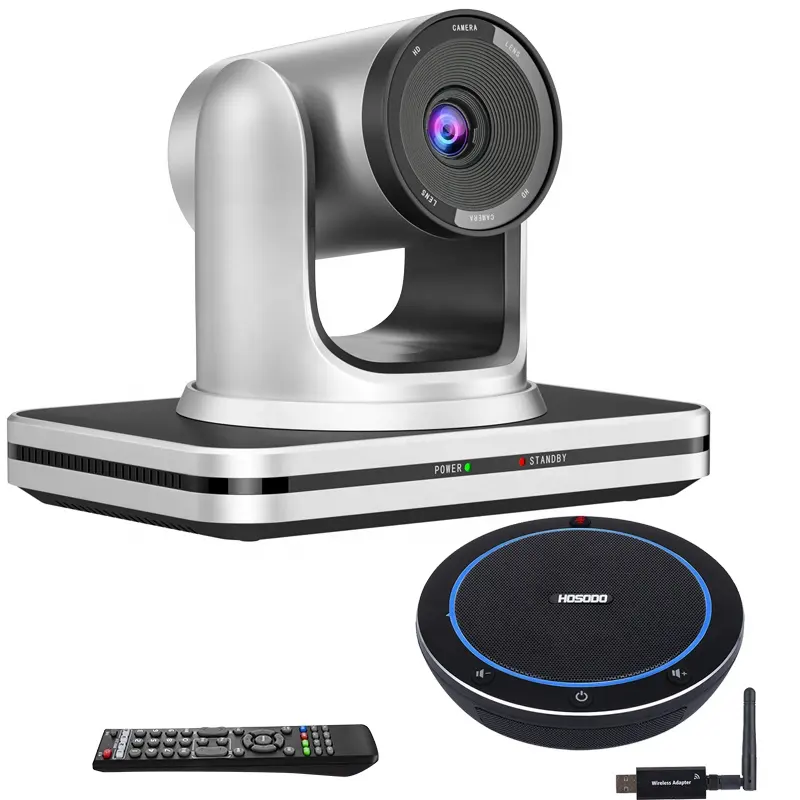 SQ-Hot Kit Video Conferencing Bundle with Expansion Mics, 3X optical zoom HD 1080p Camera +conference Speakerphone