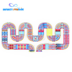 Thương mại Inflatable khóa học trở ngại PVC trượt 5K khóa học trở ngại ngoài trời Inflatable sân chơi cho trẻ em - Product Image 5