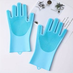 Gants de brossage multifonctionnels en silicone et polyester pour le bain, le shampoing et le toilettage des chiens et des chats - Product Image 4