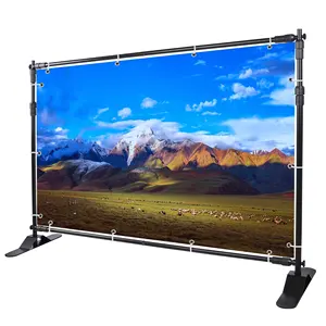 Photo Backdrop Banner Display Stand Aluminum Adjustable Fabric Frame