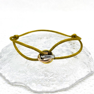 <span class=keywords><strong>Bracelet</strong></span> en acier inoxydable satiné, bijoux de mode, <span class=keywords><strong>bracelet</strong></span> en <span class=keywords><strong>fil</strong></span> de corde avec 3 anneaux, cordon réglable pour femmes et hommes - Product Image 4