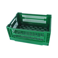 Caisse de stockage de légumes empilable, en plastique PP recyclable de qualité alimentaire, conteneur pliable pour la logistique, style maillé