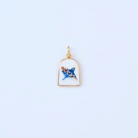 Nouveau Pendentif Fraise Vintage en Cuivre, Style Européen-Américain, Série Imprimée Peinte à l'Huile DIY pour Femme, Style Ins, Vente Directe