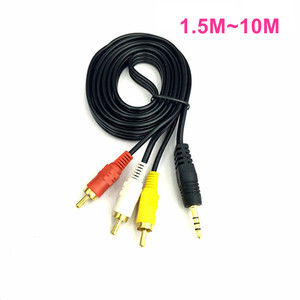 1.5m/3M/5M/10M mạ vàng 3.5mm Mini AV <span class=keywords><strong>jack</strong></span> để 3 <span class=keywords><strong>RCA</strong></span> <span class=keywords><strong>Composite</strong></span> âm thanh video AV dây cáp - Product Image 2