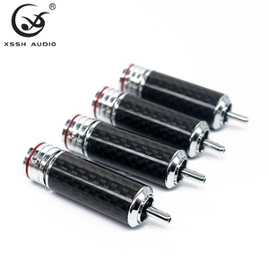 <span class=keywords><strong>Connettori</strong></span> <span class=keywords><strong>RCA</strong></span> Maschio YIVO XSSH Audio HIFI OEM ODM all'ingrosso Fai da te Cavo da 10mm Placcato Rodio Guscio in Fibra di Carbonio Rame - Product Image 5