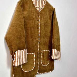 2026 Hot Selling Winter Knitted Handmade Printed Reversible Quilted Eco-Friendly Cotton <b>Jacket</b> <b>Lightweight</b> Breathable Women - Product Image 1