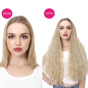 SARLA vente en gros 30 pouces <span class=keywords><strong>Afro</strong></span> U partie 3/4 <span class=keywords><strong>demi</strong></span>-tête Extensions de <span class=keywords><strong>perruque</strong></span> naturel vague profonde crépus bouclés cheveux longs perruques synthétiques - Product Image 5