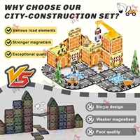 Juego de Juguetes Magnéticos Educativos 3D STEM de Construcción, Tendencia 2025, Bloques de Construcción Magnéticos, 48 Piezas de Azulejos Magnéticos para Niños
